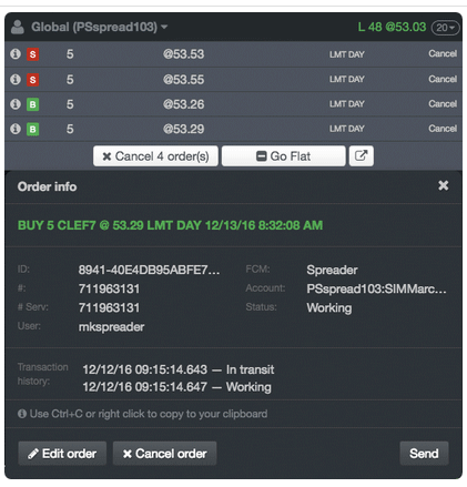 CQG Desktop working orders, Go Flat, and order management