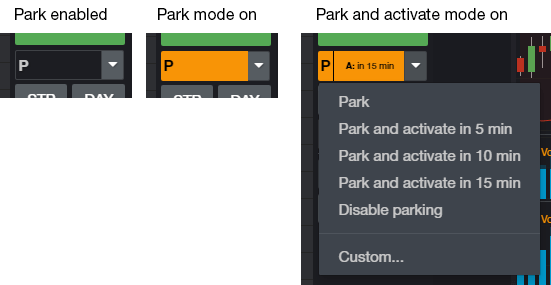 CQG Desktop Park and Activate Orders